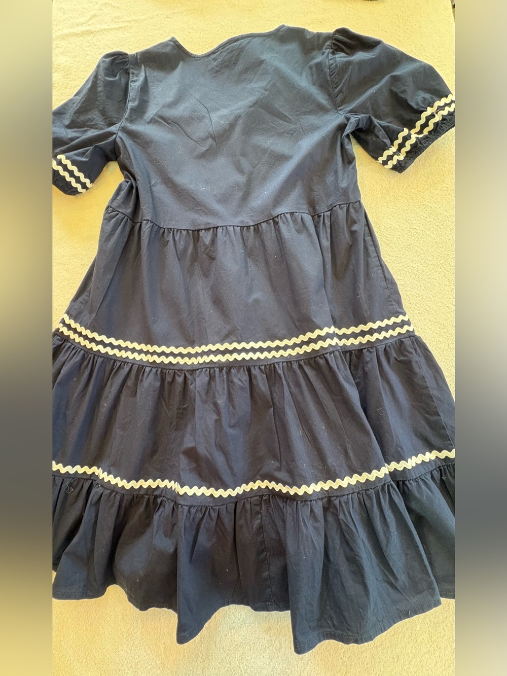 Cynthia Rowley Coastal Nautical Tiered Dress Rickrack Trim Small - Picture 9 of 10
